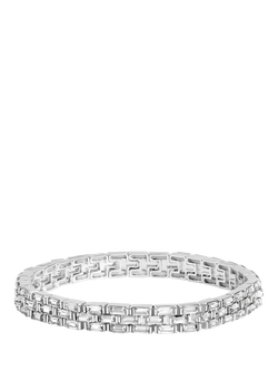 Jon Richard Crystal Chain Stretch Bracelet, Silver, Silver