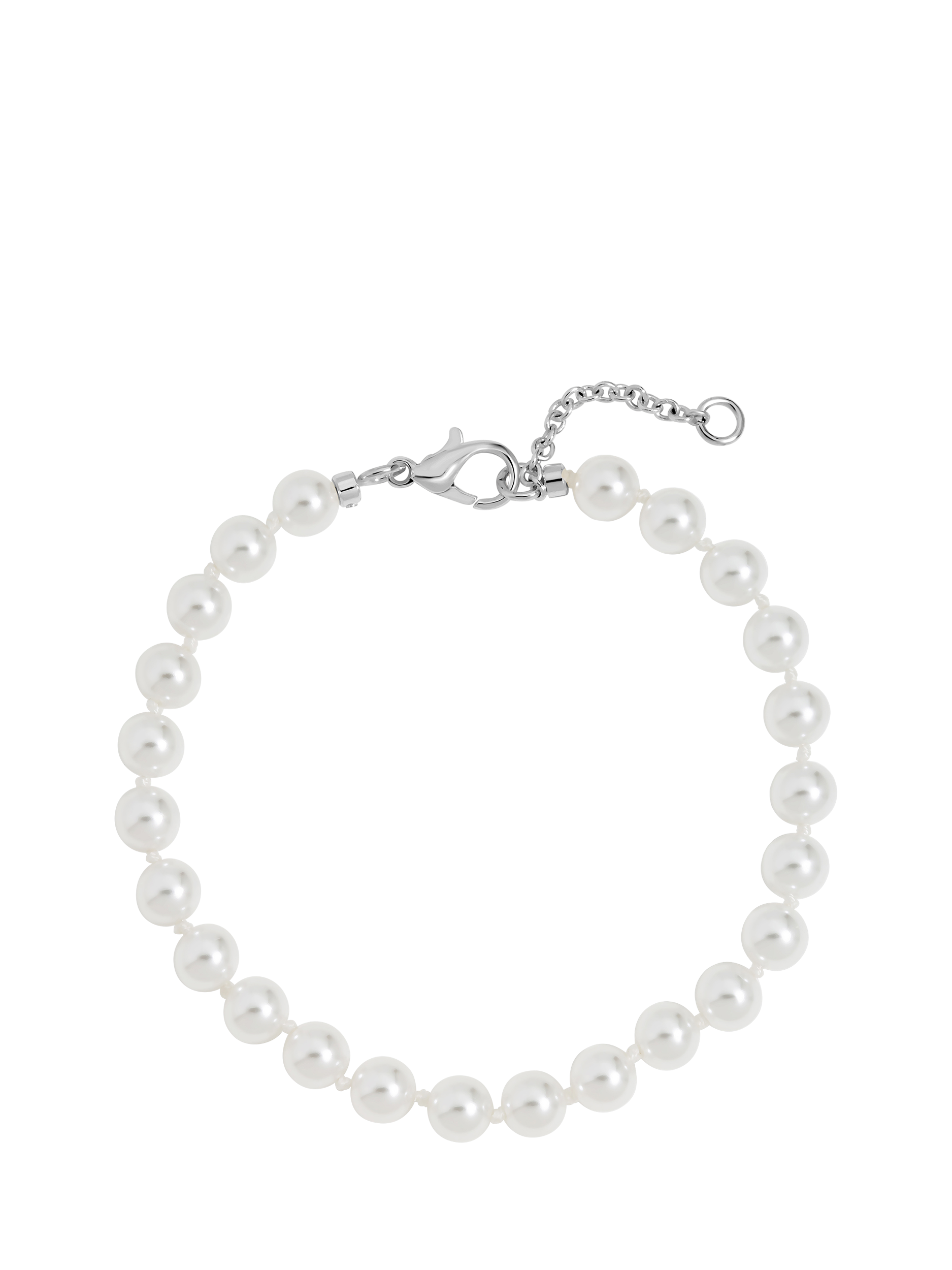 Product image 1 of 4, which shows Jon Richard Knotted Pearl Bracelet, Silver