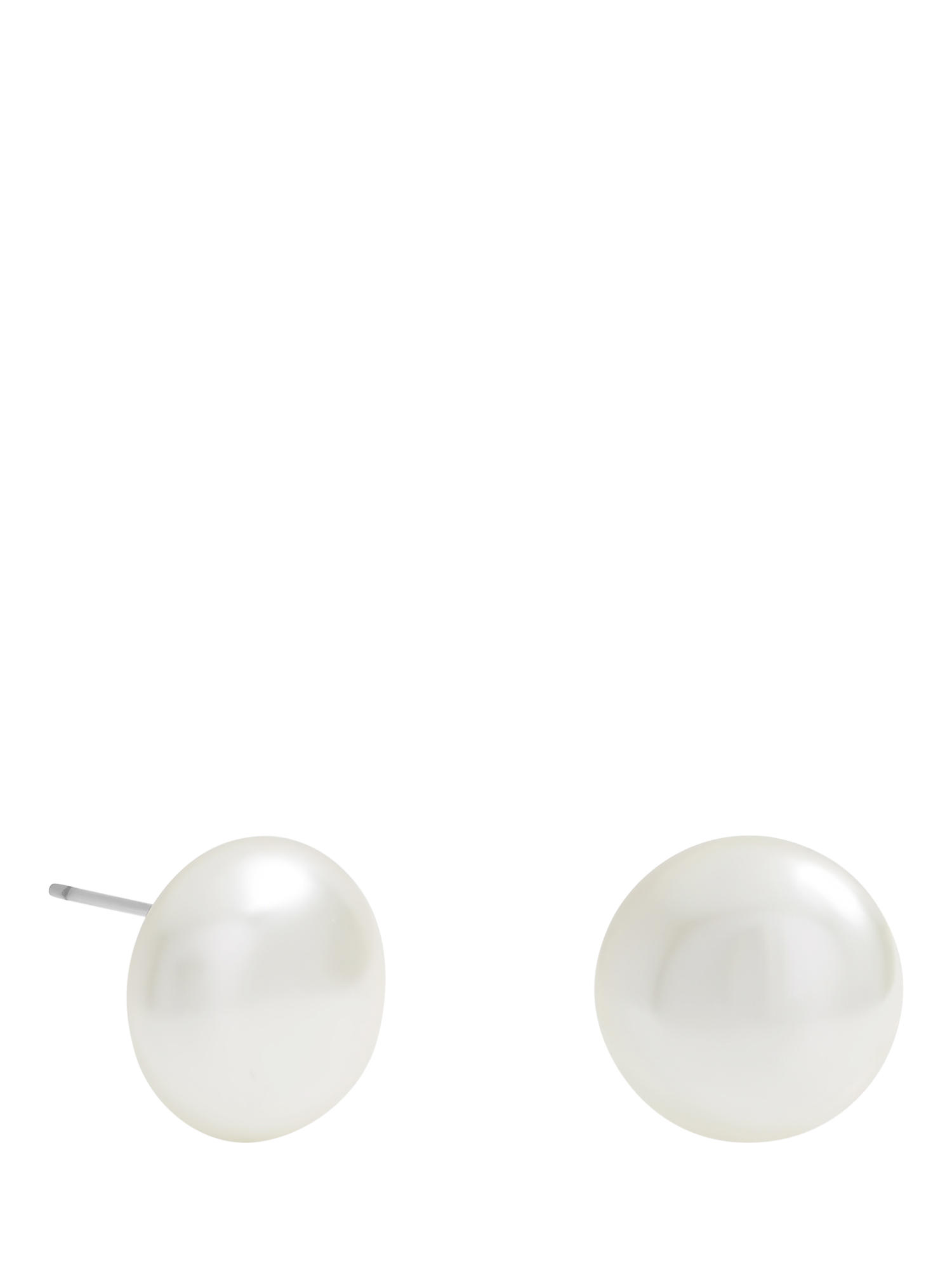 Product image 1 of 2, which shows Jon Richard Pearl Stud Earrings, Cream