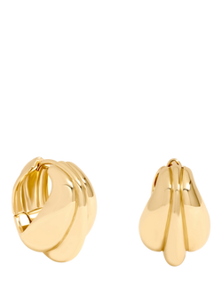 Jon Richard Domed Hoop Earrings, Gold, Gold