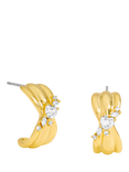 Jon Richard Crystal Half Hoop Earrings, Gold