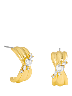 Jon Richard Crystal Half Hoop Earrings, Gold, Gold