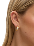 Jon Richard Crystal Half Hoop Earrings, Gold