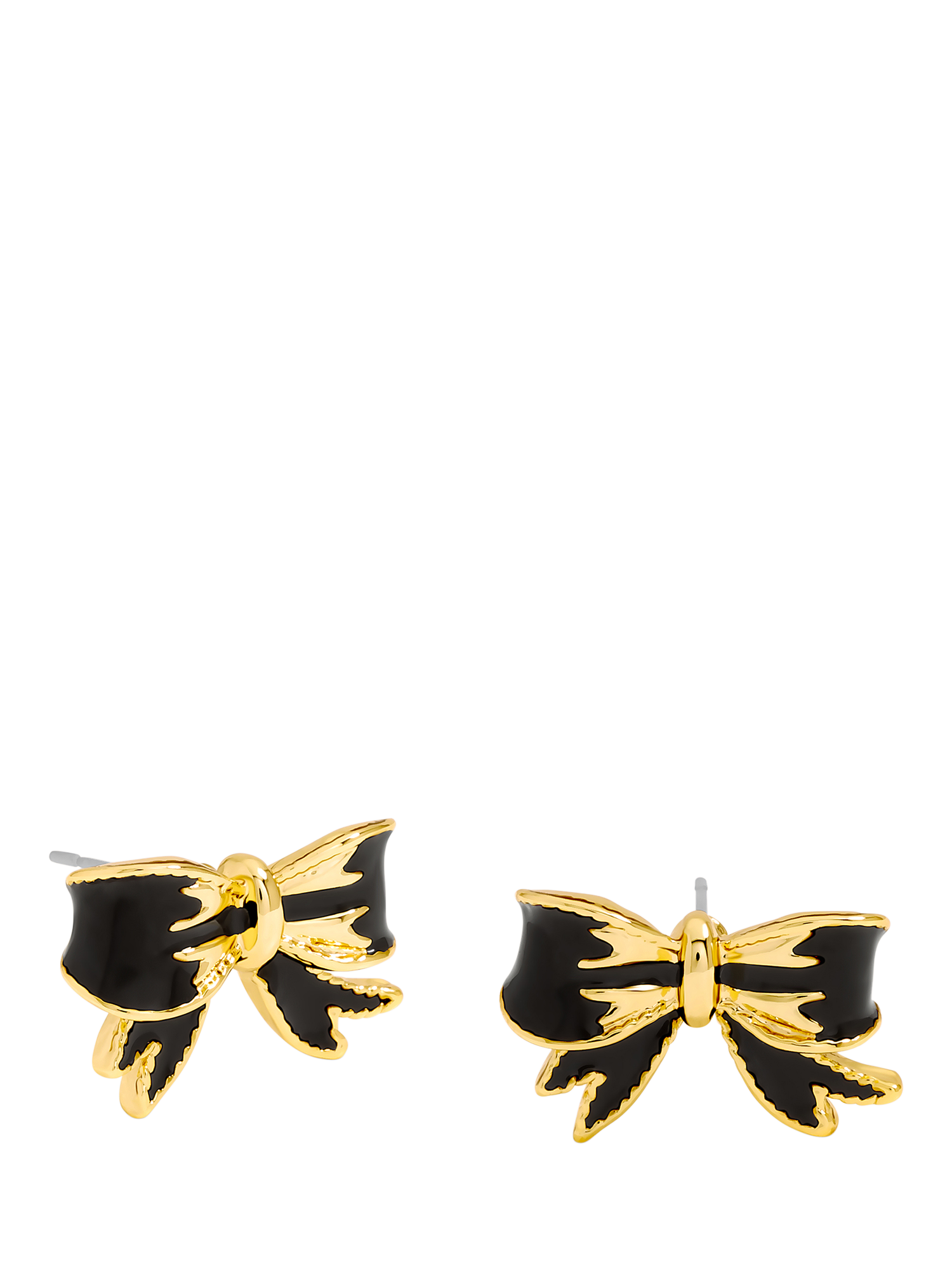 Product image 1 of 4, which shows Jon Richard Jet Bow Earrings, Gold