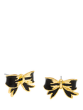 Jon Richard Jet Bow Earrings, Gold