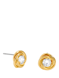 Jon Richard Crystal Knot Earrings, Gold