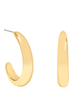 Jon Richard Polished Large Curve Hoop Earrings, Gold, Gold