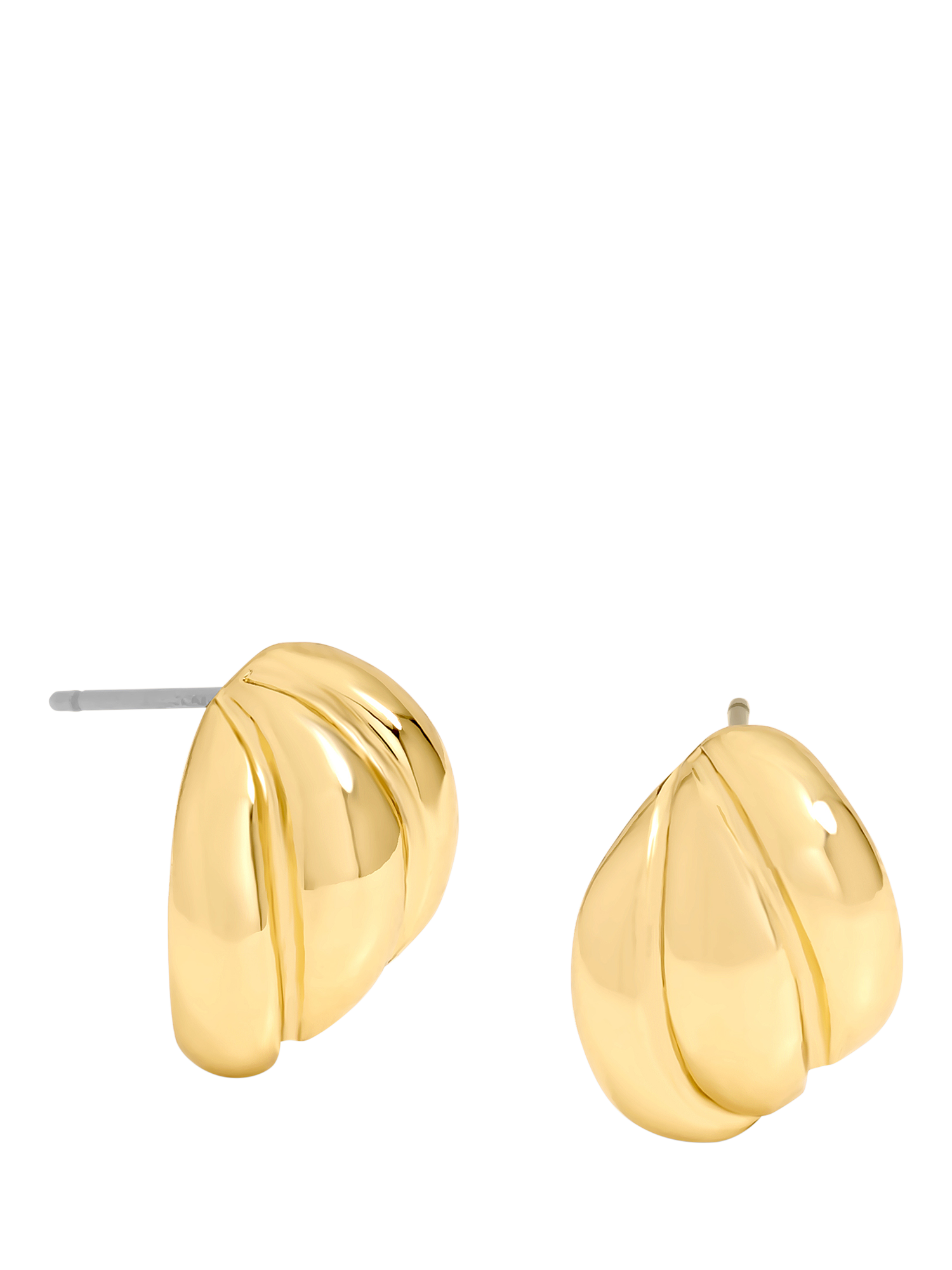Product image 1 of 3, which shows Jon Richard Mini Ribbed Stud Earrings, Gold