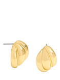 Jon Richard Mini Ribbed Stud Earrings, Gold