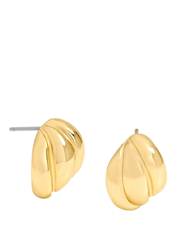Jon Richard Mini Ribbed Stud Earrings, Gold, Gold