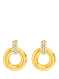 Jon Richard Pave Door Knocker Earrings, Gold