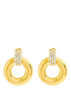 Jon Richard Pave Door Knocker Earrings, Gold, Gold
