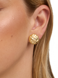 Jon Richard Quilted Brushed Clip On Earrings, Gold