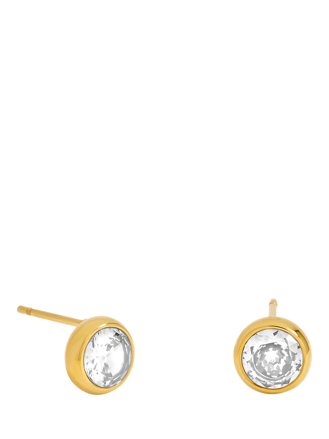 Product image 1 of 3, which shows Jon Richard Crystal Bezel Stud Earrings, Gold