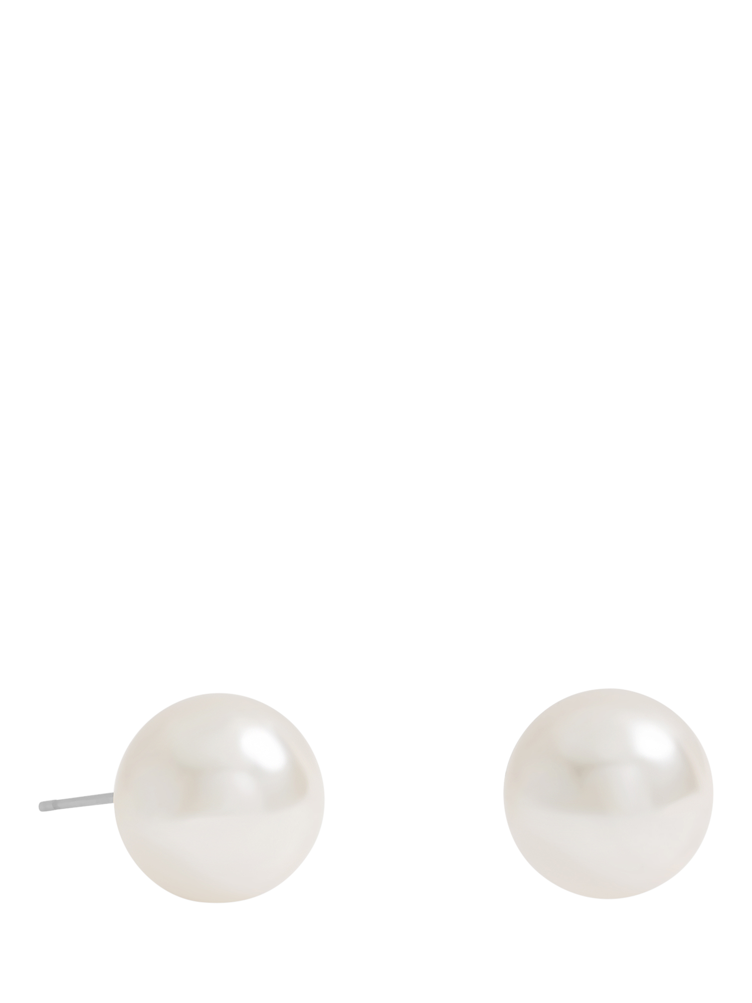 Product image 1 of 2, which shows Jon Richard Large Pearl Stud Earrings, Cream