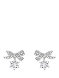 Jon Richard Pave Mini Bow Earrings, Silver