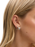 Jon Richard Polished Curved Clip-On Earrings, Silver