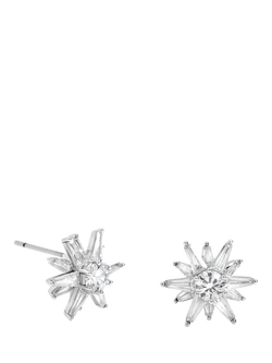 Jon Richard Cubic Zirconia Celestial Star Stud Earrings, Silver, Silver
