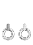 Jon Richard Pave Door Knocker Earrings, Silver
