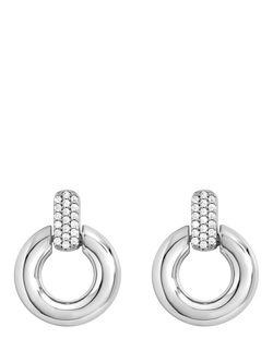 Jon Richard Pave Door Knocker Earrings, Silver, Silver
