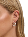 Jon Richard Pave Door Knocker Earrings, Silver
