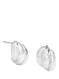 Jon Richard Mini Ribbed Stud Earrings, Silver
