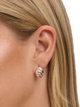 Jon Richard Mini Ribbed Stud Earrings, Silver