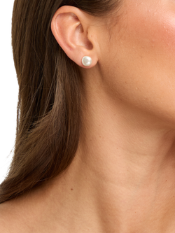 Jon Richard Pearl Stud Earrings, Cream - view 2, Cream