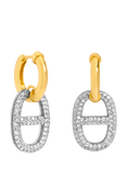 Jon Richard Crystal Link Drop Earrings, Gold