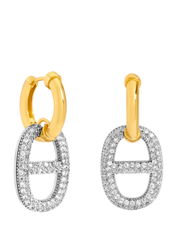 Jon Richard Crystal Link Drop Earrings, Gold, Gold