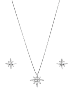 Jon Richard Pave Star Box Set, Silver - view 2, Silver