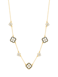 Jon Richard Jet and Crystal Clover Necklace, Gold