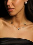 Jon Richard Jet and Crystal Clover Necklace, Gold