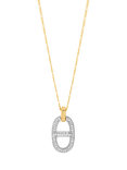 Jon Richard Two Tone Pave Link Necklace, Gold