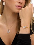 Jon Richard Two Tone Pave Link Necklace, Gold