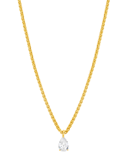 Jon Richard Cubic Zirconia Pear Drop Necklace, Gold, Gold