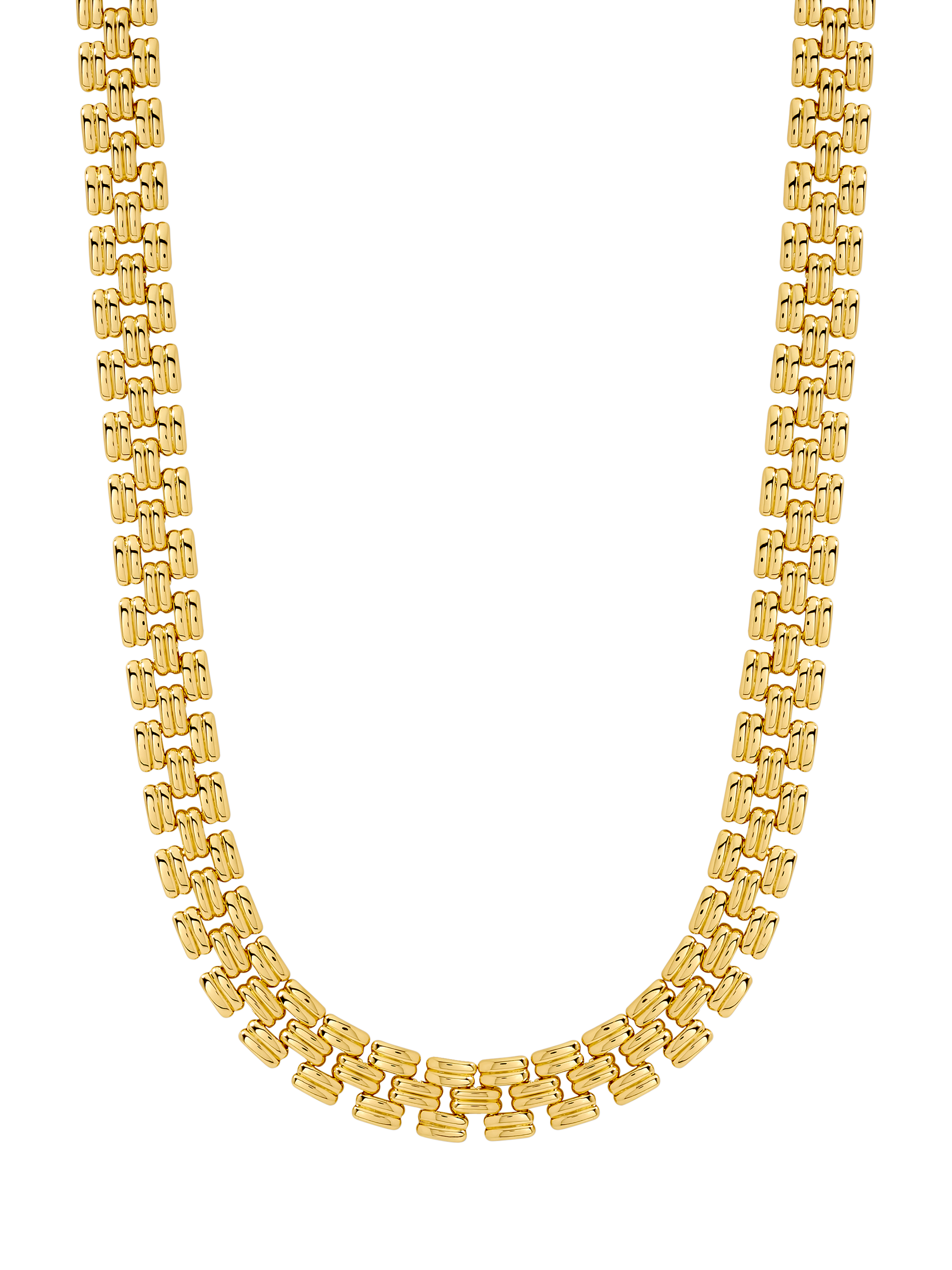 Product image 1 of 4, which shows Jon Richard Gate Chain Necklace, Gold