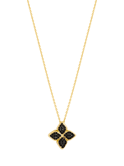 Jon Richard Jet Druzy Stone Clover Heart Pendant Necklace, Gold, Gold