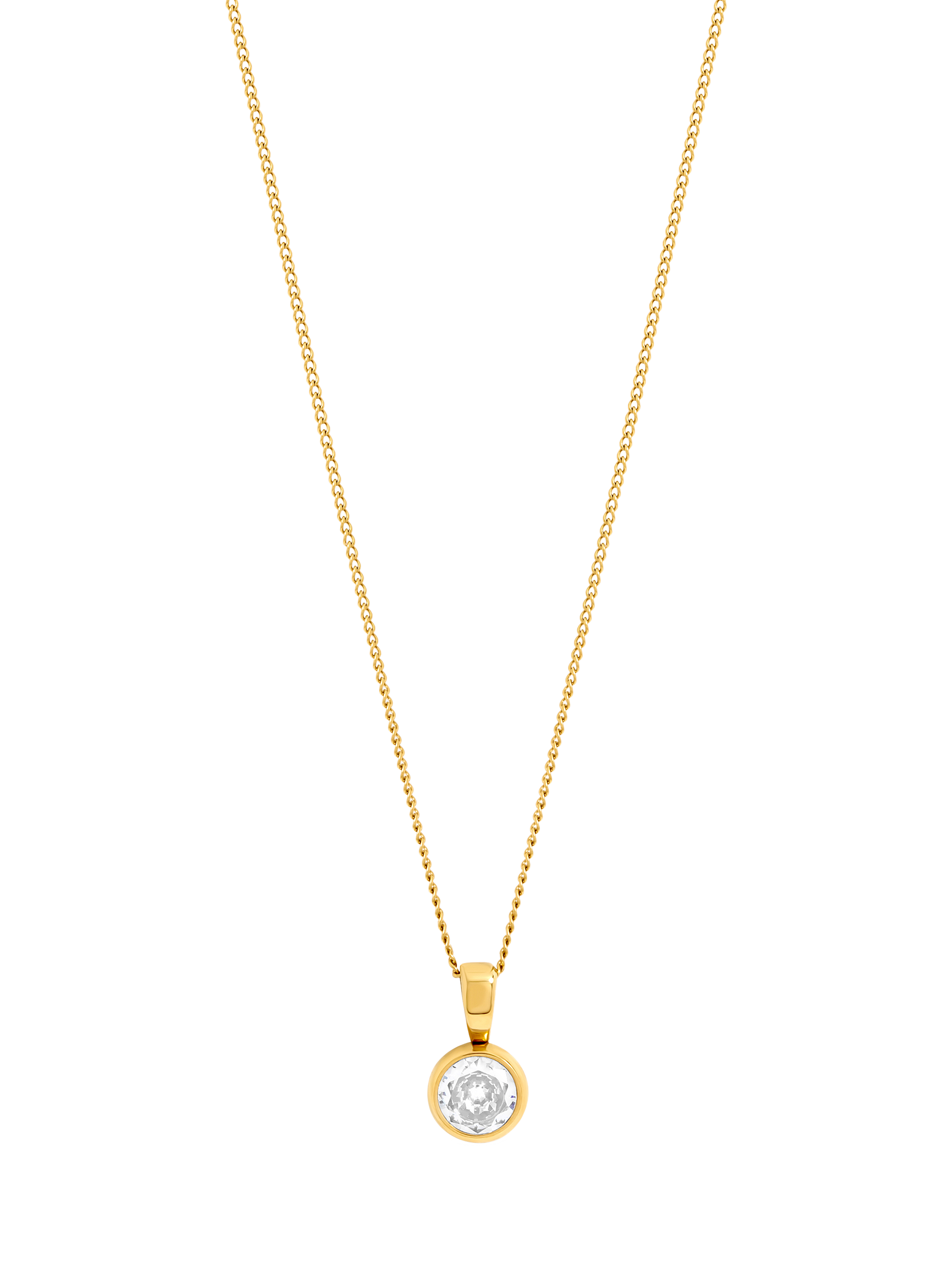 Product image 1 of 3, which shows Jon Richard Crystal Bezel Pendant, Gold