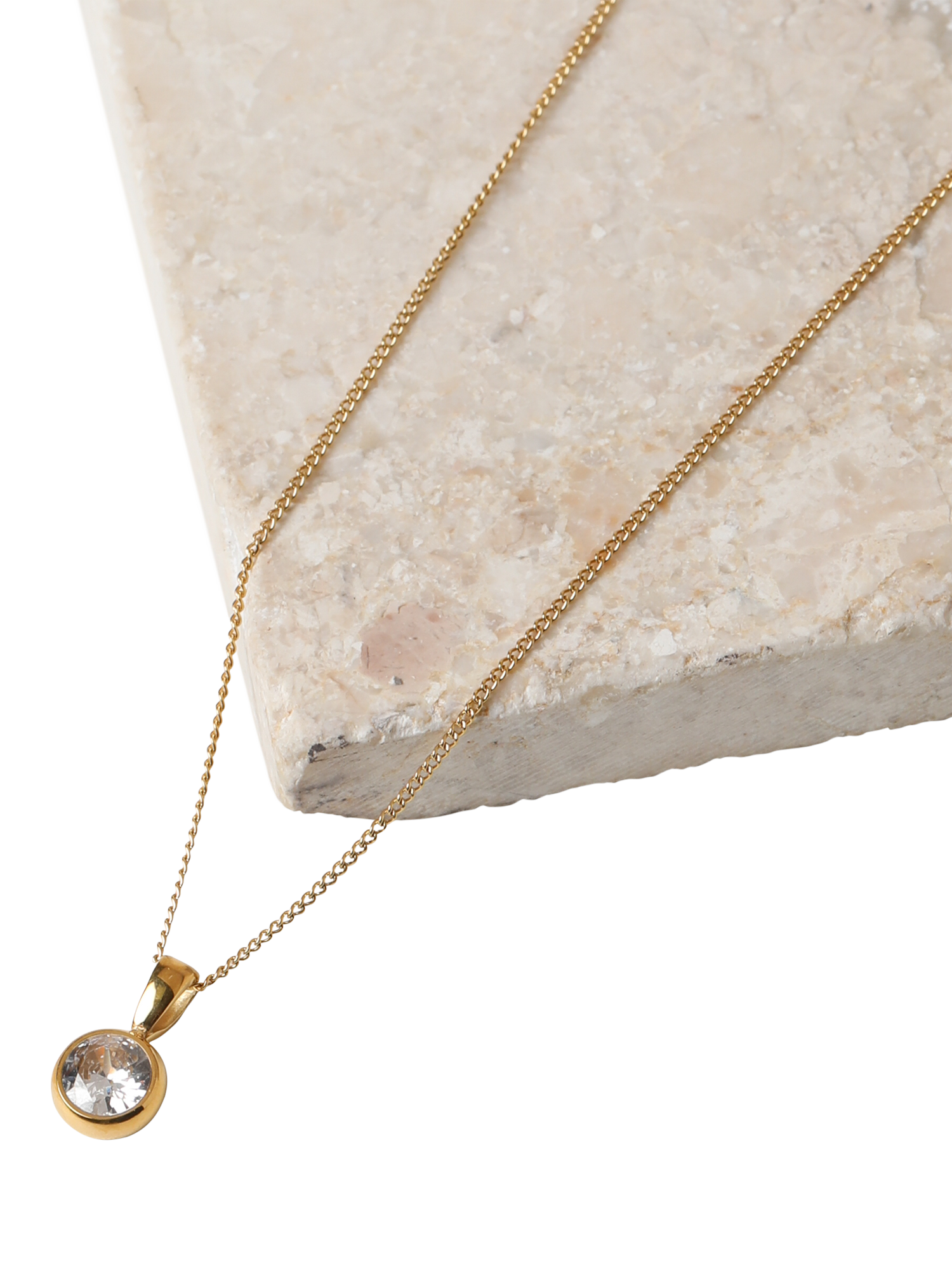 Product image 3 of 3, which shows Jon Richard Crystal Bezel Pendant, Gold