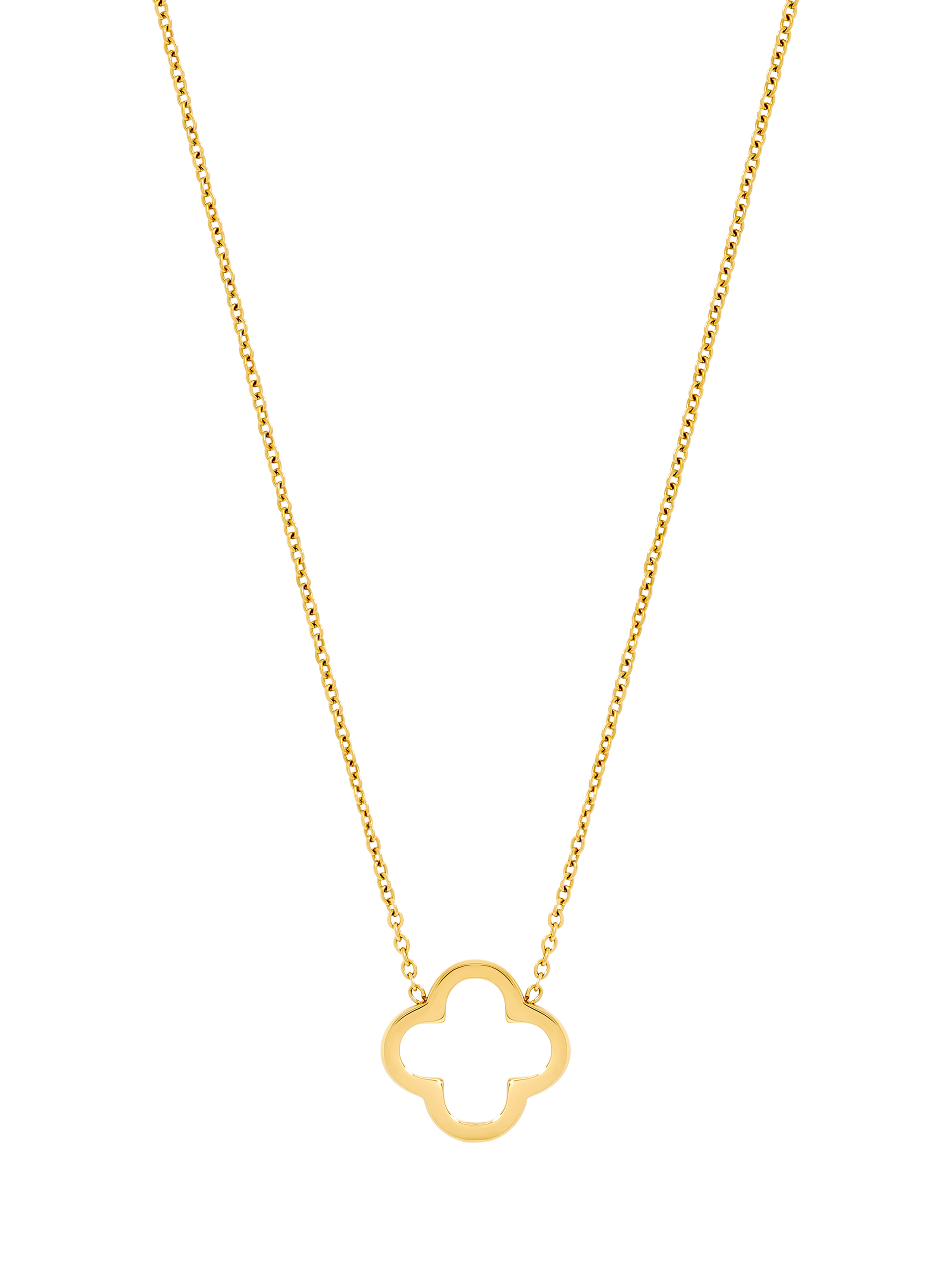 Product image 1 of 3, which shows Jon Richard Open Clover Pendant, Gold