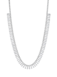 Jon Richard Crystal Double Row Baguette Necklace, Silver