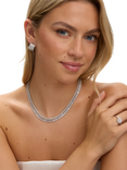 Jon Richard Crystal Double Row Baguette Necklace, Silver