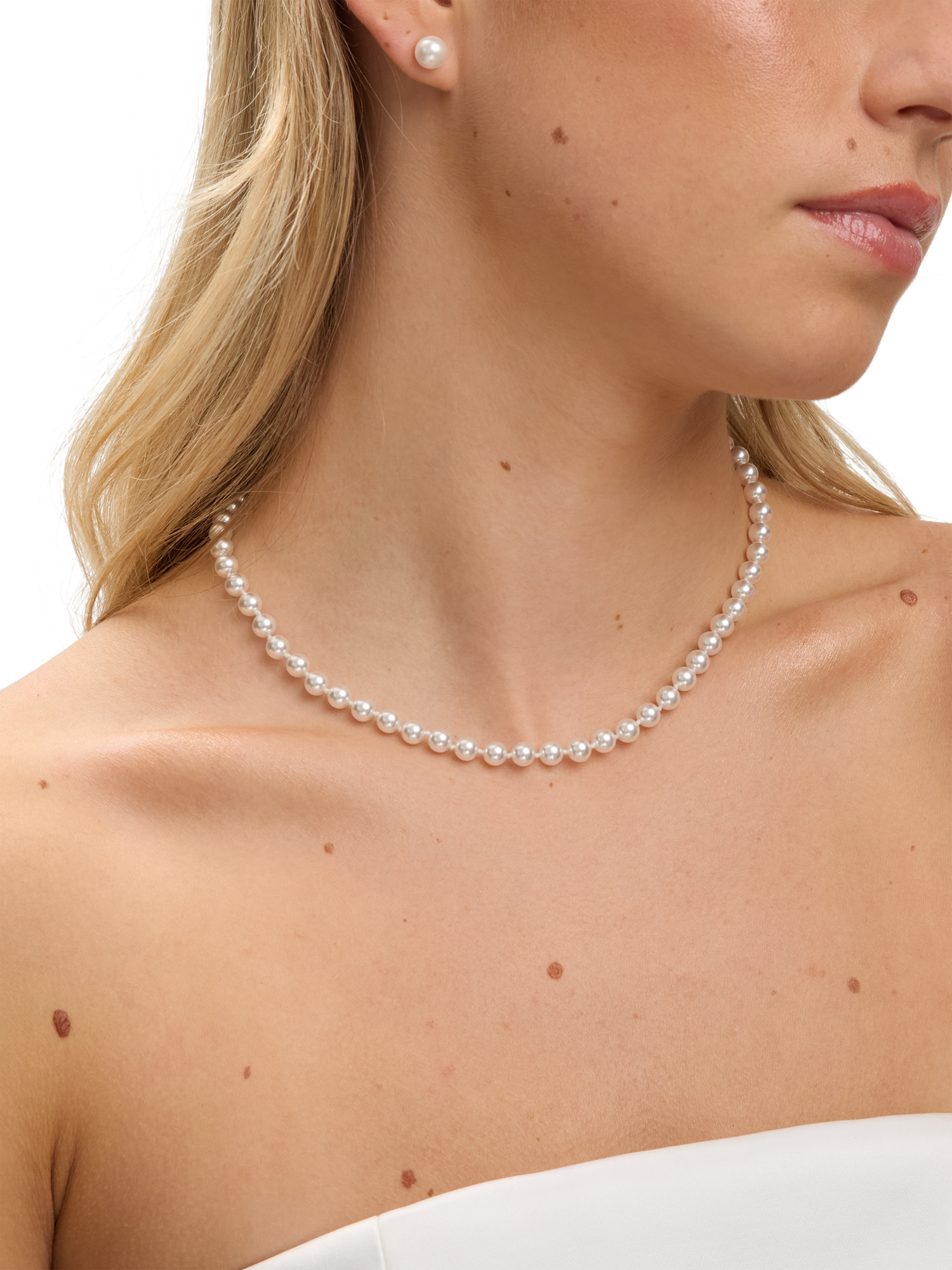 Product image 2 of 3, which shows Jon Richard Knotted Pearl Necklace, Silver