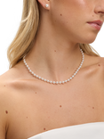 Jon Richard Knotted Pearl Necklace, Silver