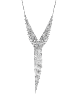 Jon Richard Crystal Statement Drop Necklace, Silver, Silver