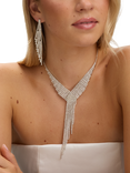 Jon Richard Crystal Statement Drop Necklace, Silver