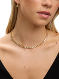 Jon Richard Crystal Tennis Necklace, Gold