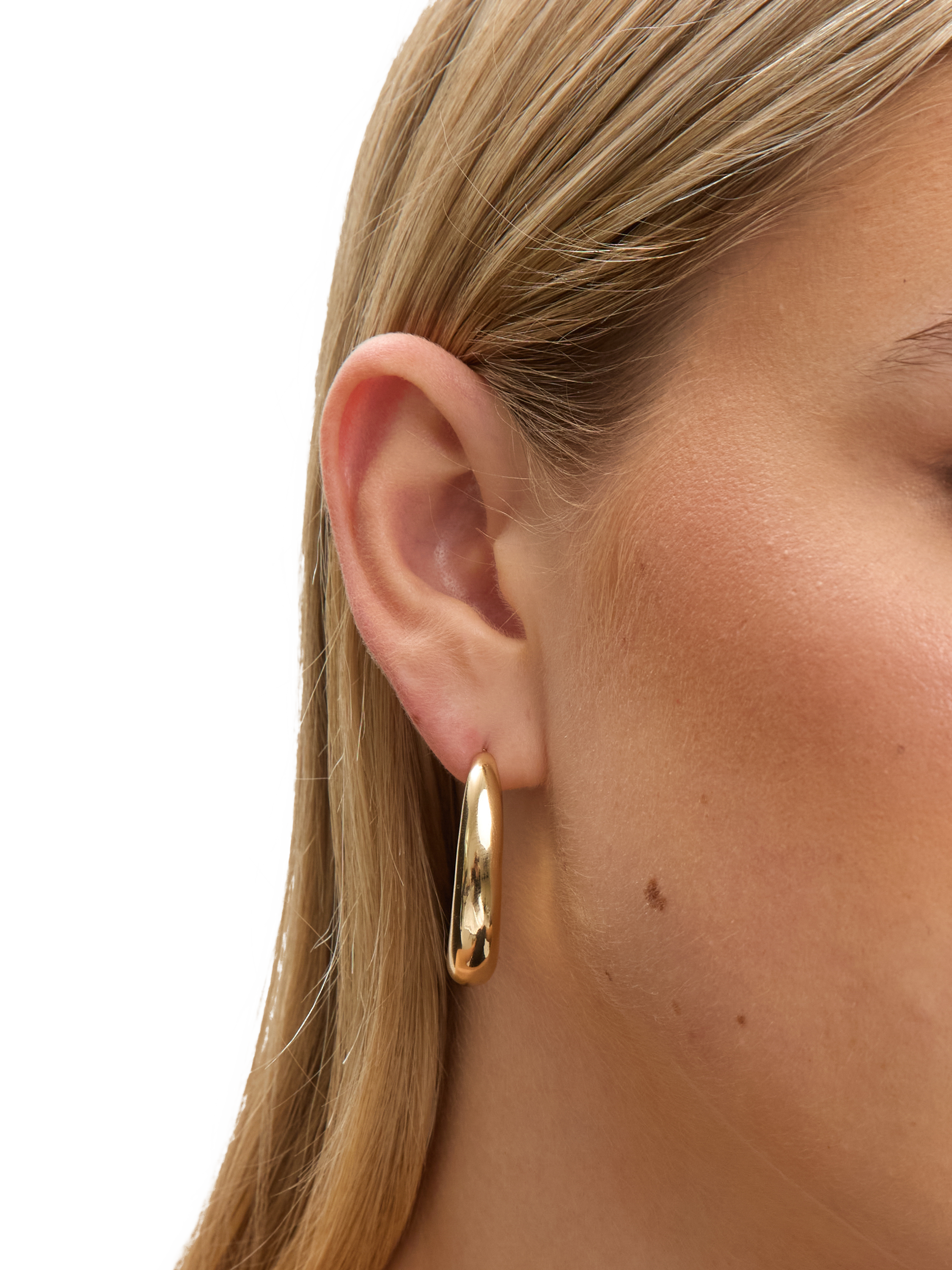 Product image 4 of 5, which shows Jon Richard Polished Twist Hoop Earrings, Gold