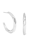 Jon Richard Polished Twist Hoop Earrings, Silver